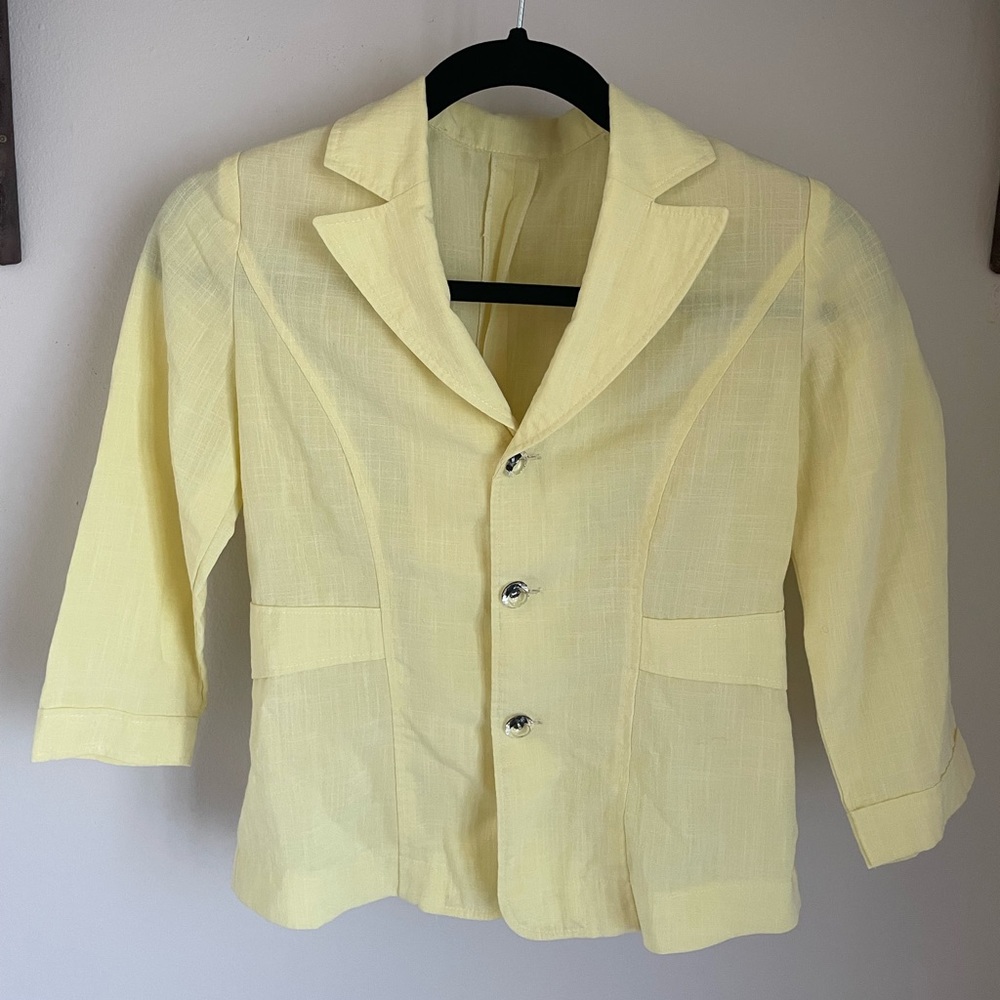 Light Canary Yellow Button Up Blouse
